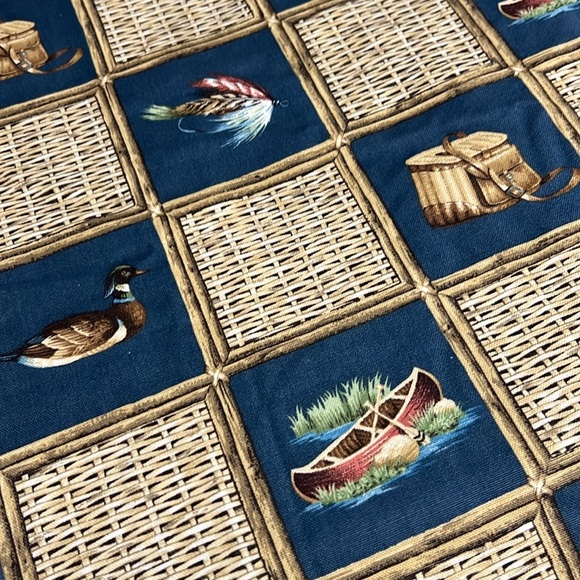 Home Elements 4pc Twin Cotton fly fishing canoe duck basket bedding set - Picture 1 of 9